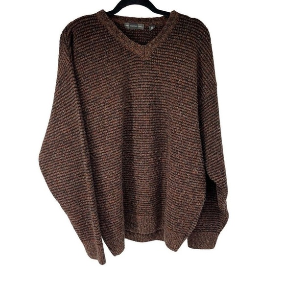 Hart Schaffner Marx Other - Hart Schaffner Marx Brown V Neck Wool Blend Sweater Sz‎ XL Men